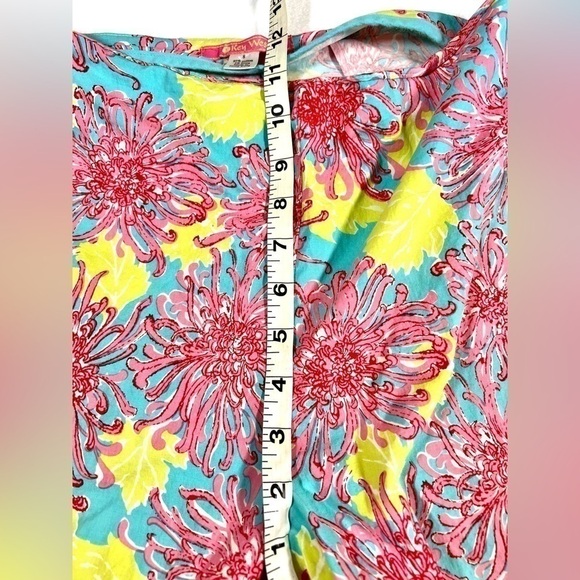 KEY WEST Women’s Floral Print Mallory Capri Crop Pants Bright Pink Lime Size 8 - Picture 9 of 12